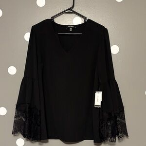 Nine West Black Bell Sleeve Blouse